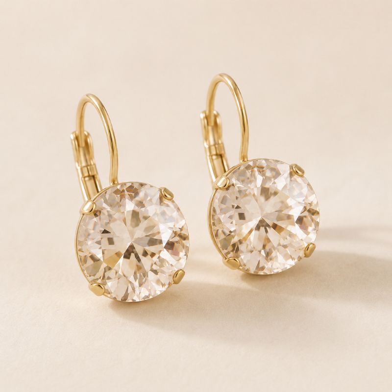 Crystal Leverback Earrings