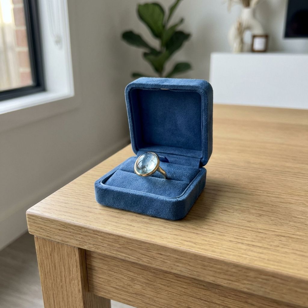 Vintage Aquamarine Glass Ring