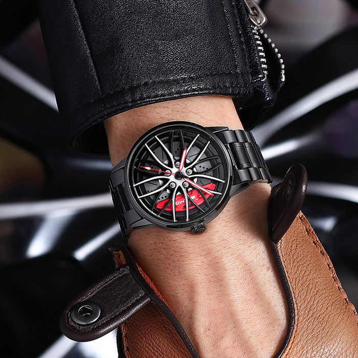 Men’s Sport Luxury Watch | Wheel-Inspired Dial & Elegant Metal Design