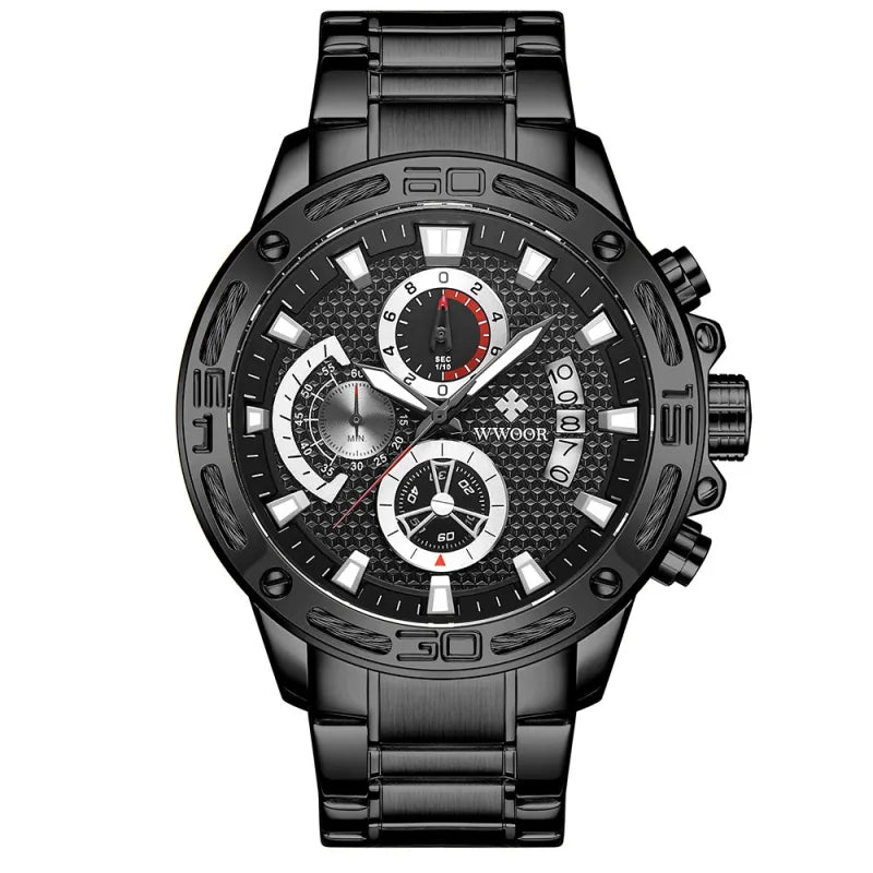 Fashion Mens Watches Top Brand Luxury Gold Full Steel Quartz Watch Men Waterproof Sport Chronograph