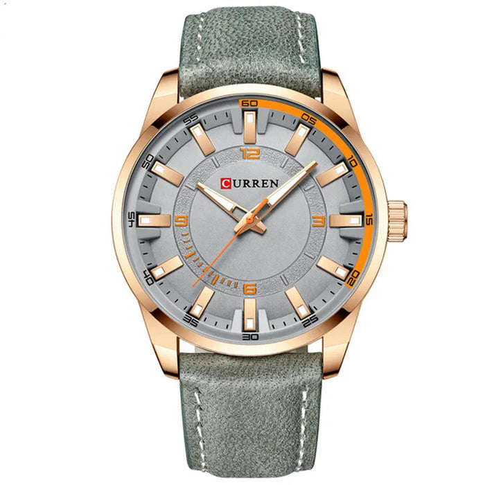 Premium Men’s Business Wristwatch with Large Dial & Leather Belt