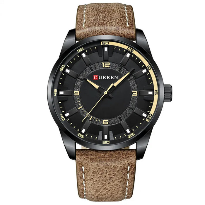 Premium Men’s Business Wristwatch with Large Dial & Leather Belt