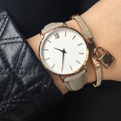 Women Watches Leather Quartz Watch for Ladies Clocks