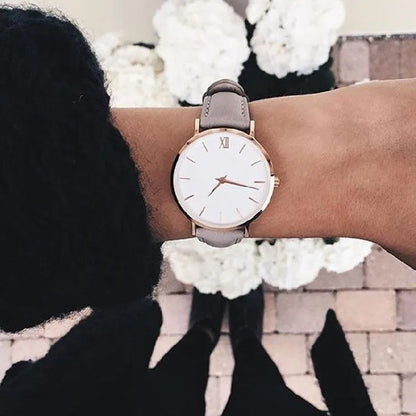 Women Watches Leather Quartz Watch for Ladies Clocks