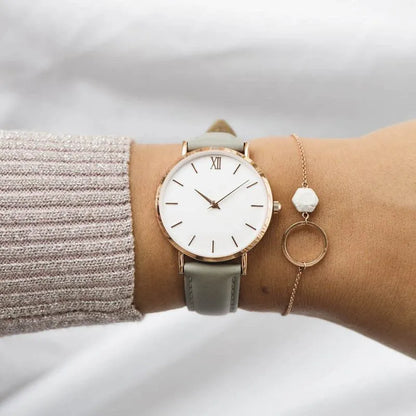 Women Watches Leather Quartz Watch for Ladies Clocks