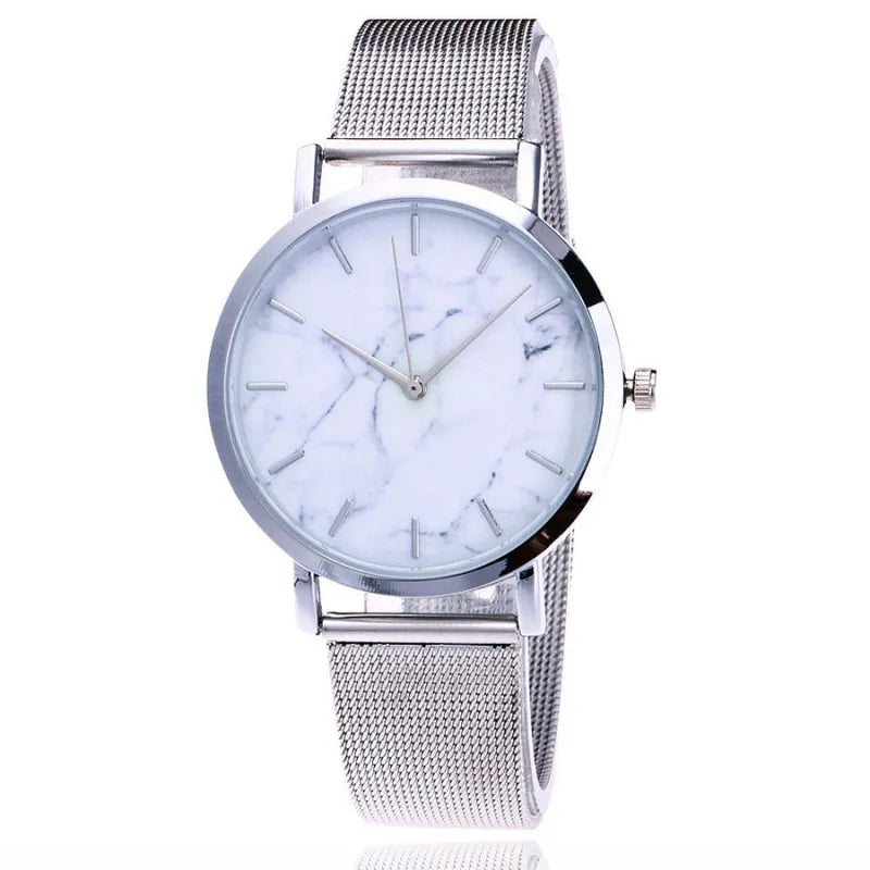 Lucia | Luxury Women’s Watch – Marble Design, Mesh Strap Quartz