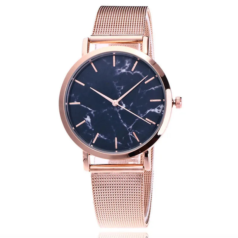Lucia | Luxury Women’s Watch – Marble Design, Mesh Strap Quartz