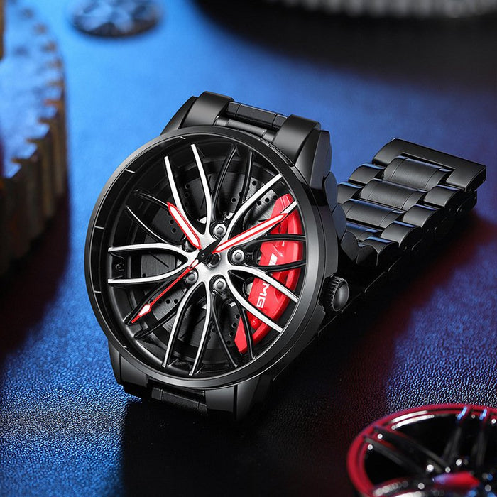 Men’s Sport Luxury Watch | Wheel-Inspired Dial & Elegant Metal Design
