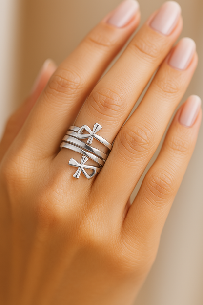 Silver Wrapped Religious Ring-Lydieannejewelry