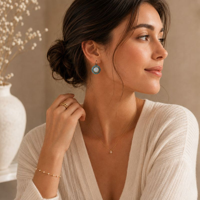 Blue Opal Drop Earrings