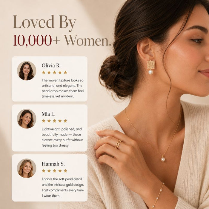 Pearl Square Earrings