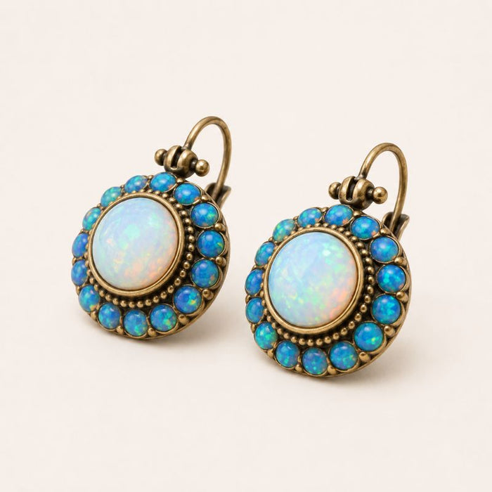 Blue Opal Drop Earrings