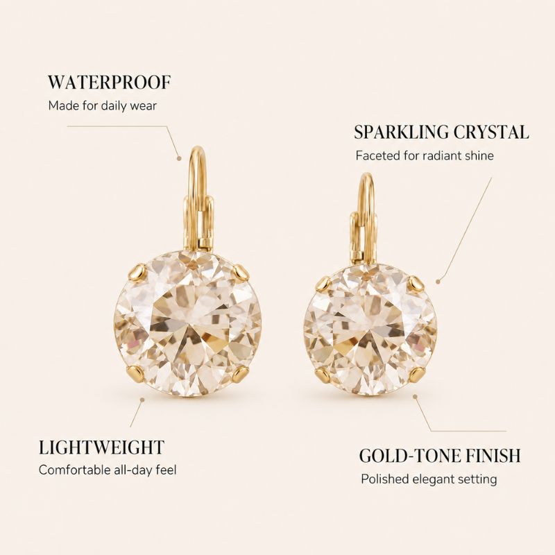 Crystal Leverback Earrings