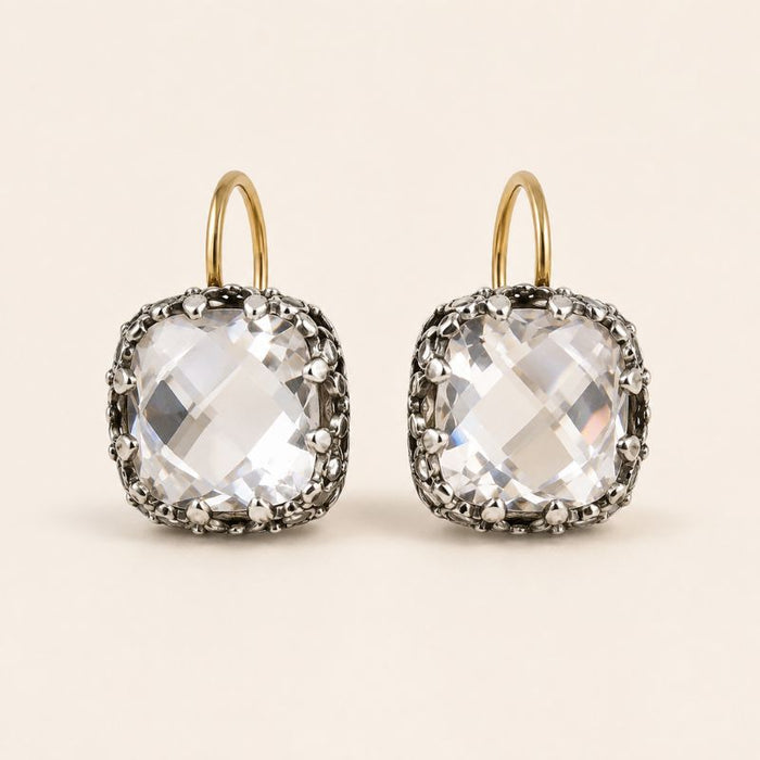 Cushion Crystal Earrings