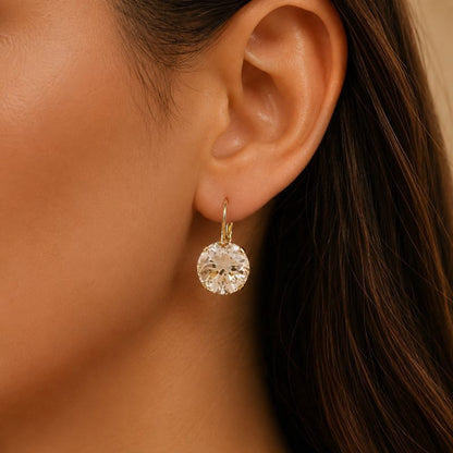 Crystal Leverback Earrings