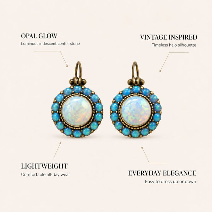 Blue Opal Drop Earrings