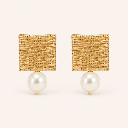 Pearl Square Earrings