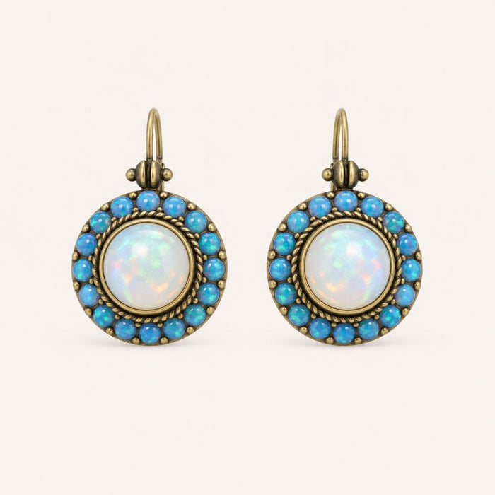 Blue Opal Drop Earrings