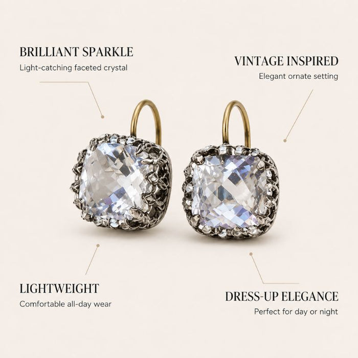 Cushion Crystal Earrings