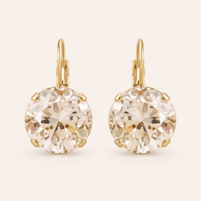 Crystal Leverback Earrings