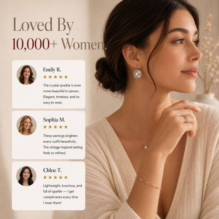 Cushion Crystal Earrings