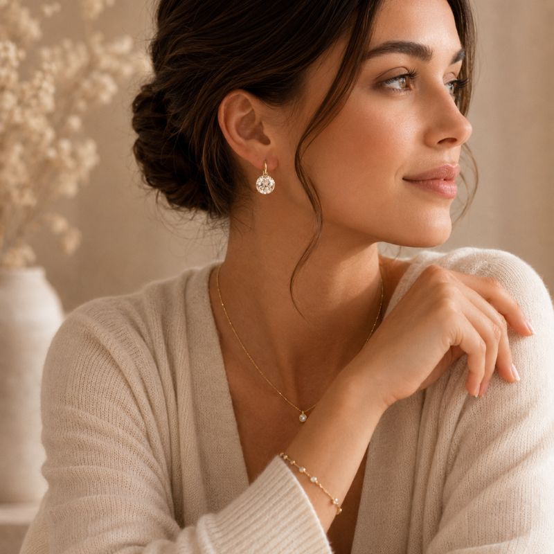 Crystal Leverback Earrings