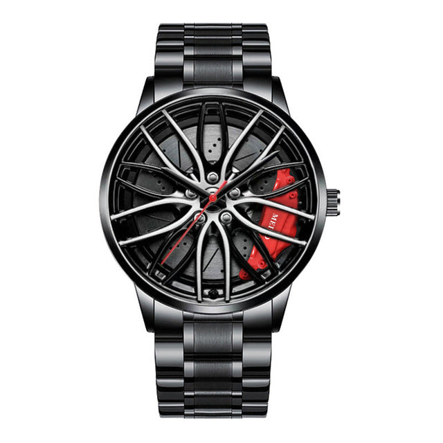Men’s Sport Luxury Watch | Wheel-Inspired Dial & Elegant Metal Design