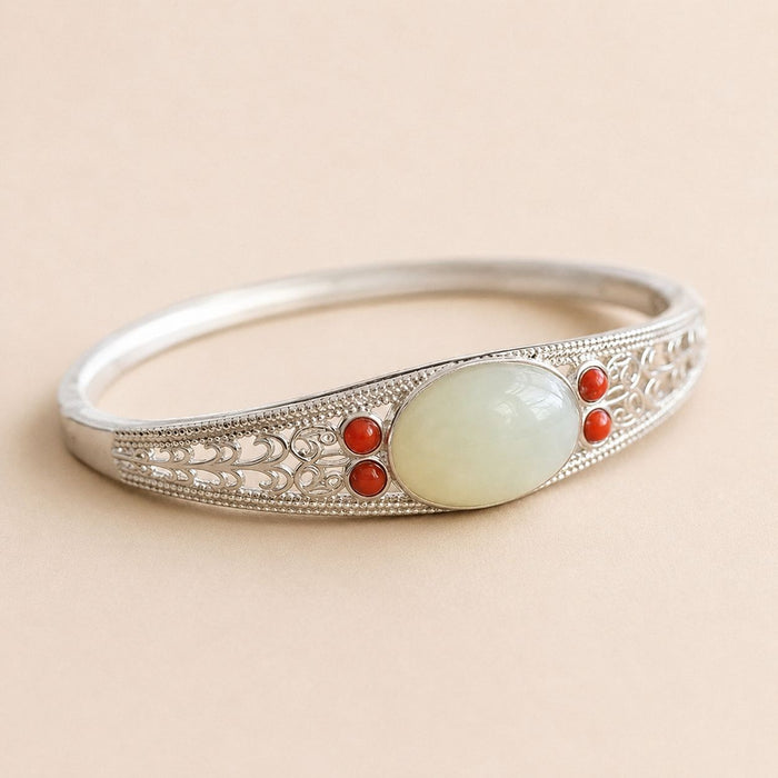 Oval Stone Filigree Bracelet