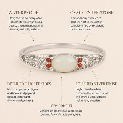 Oval Stone Filigree Bracelet
