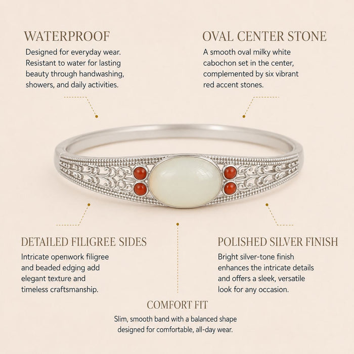 Oval Stone Filigree Bracelet