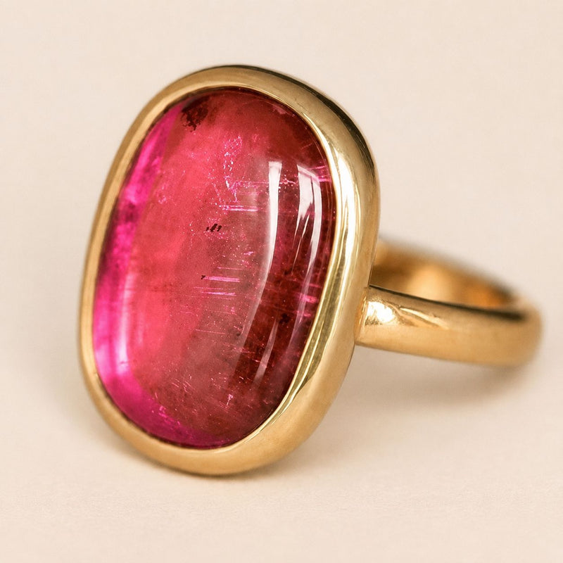 Rose Gemstone Bezel Ring
