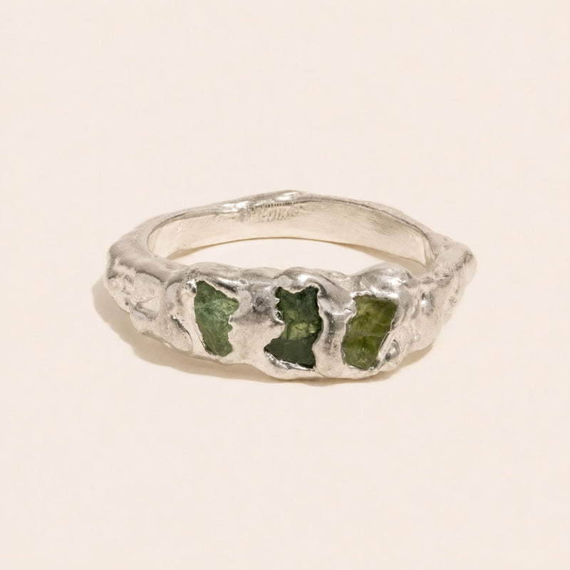 Triple Green Gemstone Ring