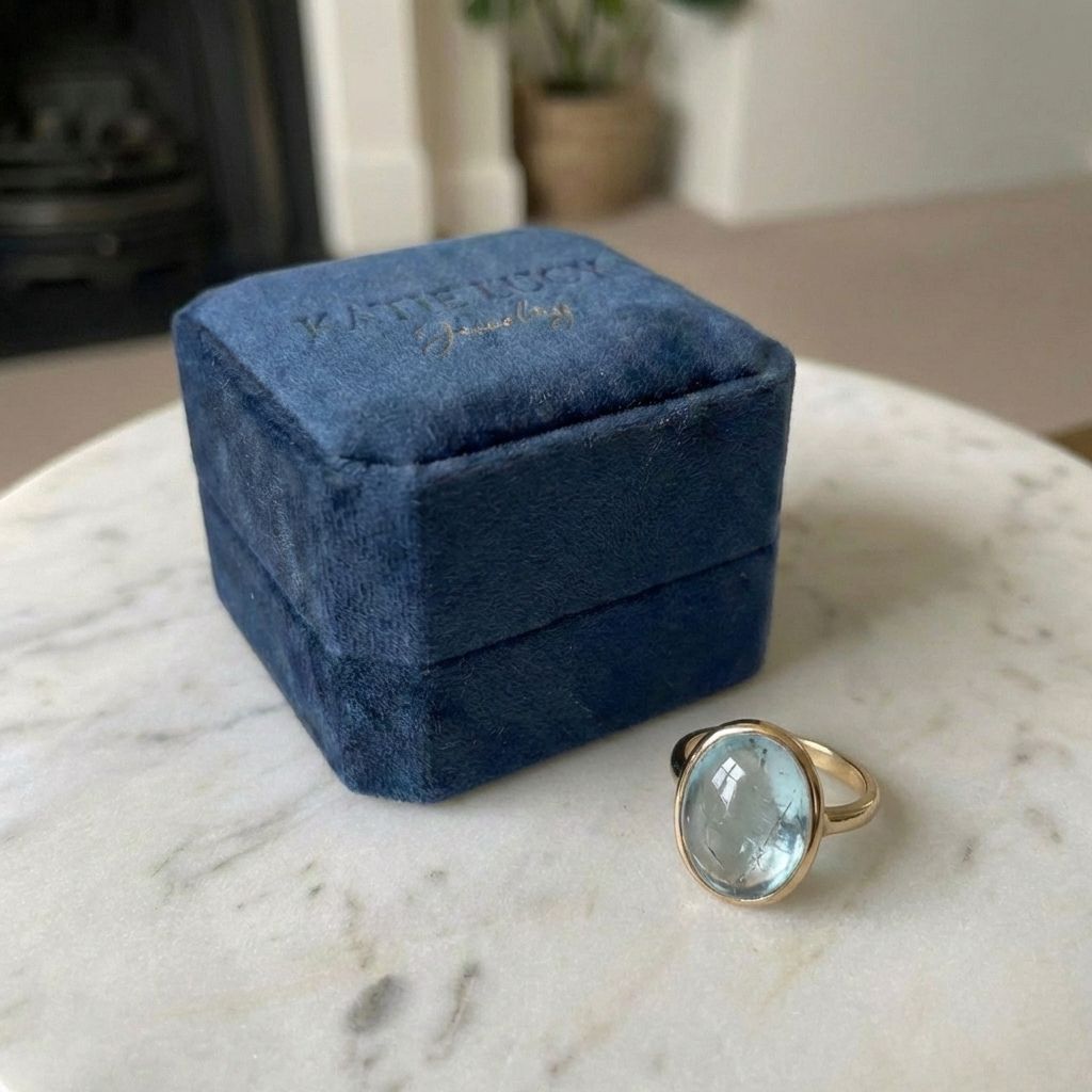 Vintage Aquamarine Glass Ring
