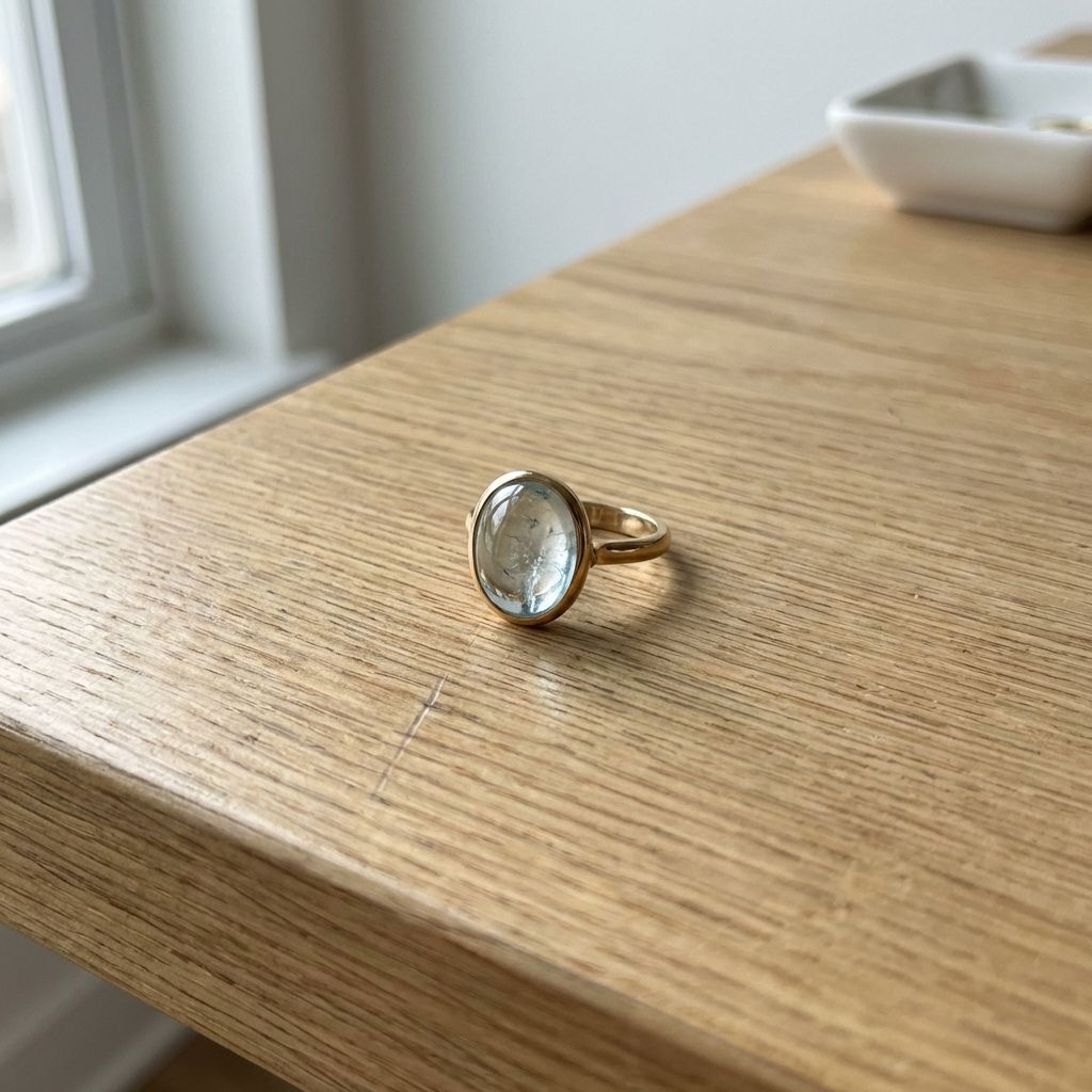 Vintage Aquamarine Glass Ring