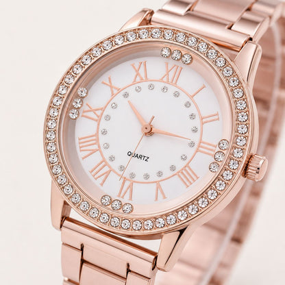 Crystal-Accented Gold Bracelet Watch