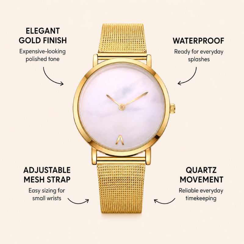 Minimalist Marble Dial Mesh Watch