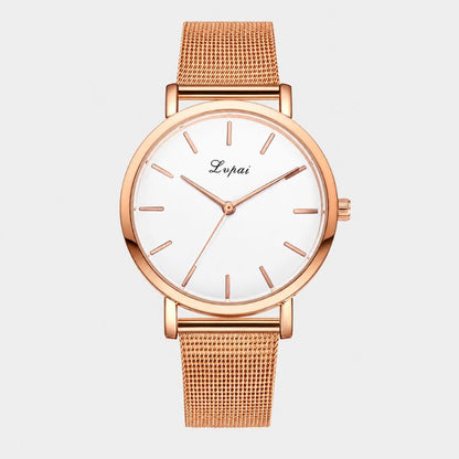Marble Dial Mesh Bracelet Watch