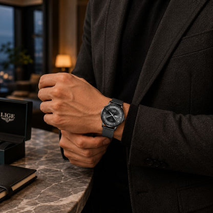 Roman Numeral Mesh Strap Watch