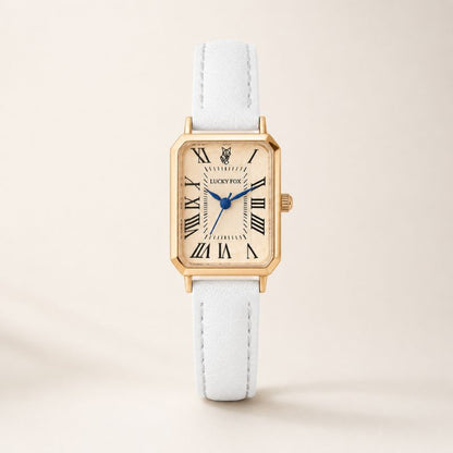 Rectangular Roman Numeral Leather Watch