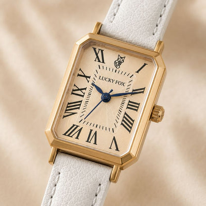 Rectangular Roman Numeral Leather Watch