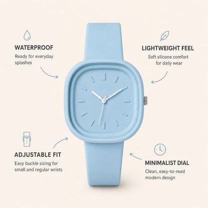 Pastel Square Silicone Watch