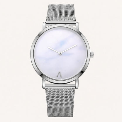 Minimalist Marble Dial Mesh Watch