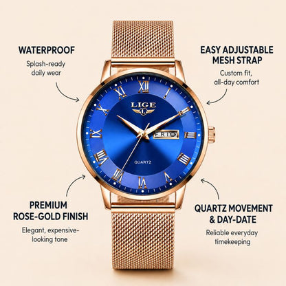Roman Numeral Mesh Strap Watch