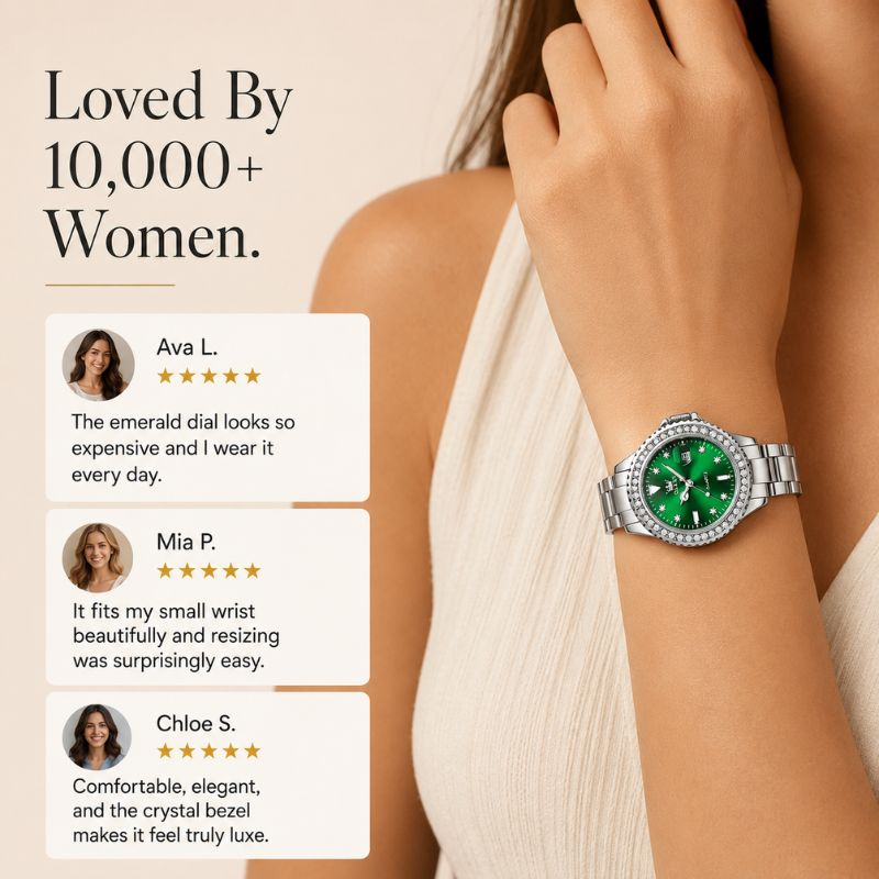 Crystal Bezel Stainless Steel Watch