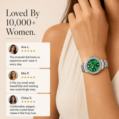 Crystal Bezel Stainless Steel Watch
