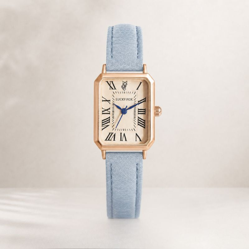 Rectangular Roman Numeral Leather Watch