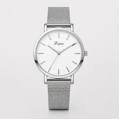 Marble Dial Mesh Bracelet Watch