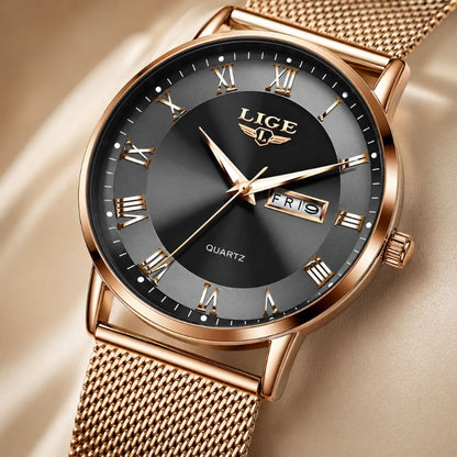 Roman Numeral Mesh Strap Watch