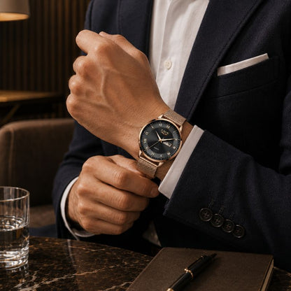 Roman Numeral Mesh Strap Watch