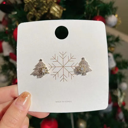Vintage Christmas Tree Sparkling Earrings